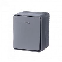 AtlasDesign Profi IP54 О/У 1-клавишный ВЫКЛЮЧАТЕЛЬ с подсветкой 10 АХ, АНТРАЦИТ, Россия Systeme Electric (Schneider Electric)