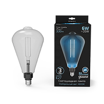 Лампа светодиодная Gauss Vintage Filament Straight ST164 6Вт E27 Gray 330lm 4000K