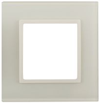 Рамка для выключателей и розеток одиночная ЭРА Elegance 14-5101-02 стекло слоновая кость