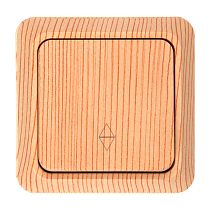 Выключатель (переключатель) на 2 направления 1-кл. откр. установки IP20 10А, сосна "Альфа" General