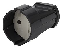 Розетка кабельная ЭРА без заземления прямой ввод 10A, Чёрный, ABS-пластик, Rx1-B