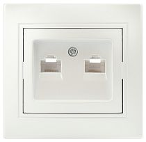 Розетка ЭРА Intro Plano 1-304-06 перламутр информационная двойная RJ45