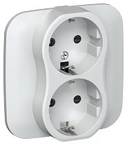 FLITE Розетка 2-местная с заземлением с защитными шторками безвинтовое крепление 16А РСш12-1-А-ФлЖ жемчуг IEK