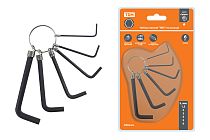 Набор ключей "HEX" на кольце  6 шт.: 1.5 - 6 мм, углеродистая сталь, блистер "Гранит"  TDM