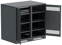 ITK LINEA B Шкаф (пустой) 1350х1400х950мм двустворчатая металлическая дверь черный IEK