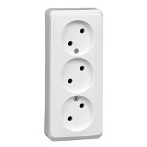 ЭТЮД открытая установка Белый Розетка тройная без заземления 16А 250B Systeme Electric (Schneider Electric)