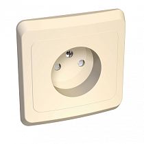 ЭТЮД скрытая установка Кремовый Розетка одинарная без заземления со шторками Systeme Electric (Schneider Electric)