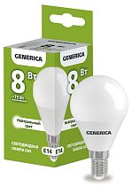 Лампа светодиодная G45 шар 8Вт 230В 4000К E14 GENERICA IEK