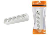 Колодка розеточная 5 гнезд 2П+3 16А 250В белая  TDM