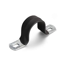 Скоба крепежная двухлапковая СМД-П d60-63мм металлическая с полимерным покрытием (уп.50шт) Fortisflex