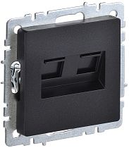 BRITE Розетка компьютерная двойная RJ45 кат.5E РК10-2-БрЧ черный  IEK
