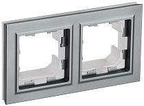 BRITE Рамка 2-местная IP44 РУ-2-БрС-44 сталь  IEK