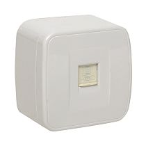 Минск Розетка RJ-45 1-местная, ОП 1А, 120В, белая EKF Basic Минск Розетка RJ-45 1-местная, ОП 1А, 120В, белая EKF Basic