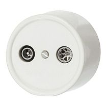 Розетка R/TV-SAT проходная,серия "ЛИЗЕТТА", пластик, цвет Слоновая кость Bironi Розетка R/TV-SAT проходная,серия "ЛИЗЕТТА", пластик, цвет Слоновая кость Bironi