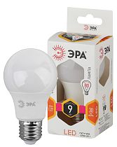 Лампа светодиодная ЭРА STD LED A60-9W-827-E27 груша теплый белый свет