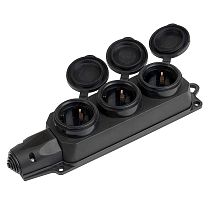 Розеточная колодка General GSB-16-4-G-IP44, 16А, 4 места, с заземлением, без выключателя, IP44