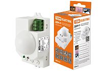 Датчики движения микроволновые ДДМ-01 5,8ГГц 1200Вт, 10-720с, 1-8м, 3+Лк, 120(сбоку)+360(сверху)гр IP20,  TDM