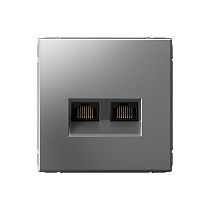 ArtGallery Сталь Розетка двойная компьютерная RJ45+RJ45, кат.6А, механизм Systeme Electric (Schneider Electric) ArtGallery Сталь Розетка двойная компьютерная RJ45+RJ45, кат.6А, механизм Systeme Electric (Schneider Electric)