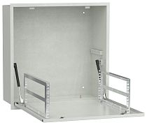 ITK LINEA R Шкаф встраиваемый потолочный 4U 600х600мм дверь металлическая серый