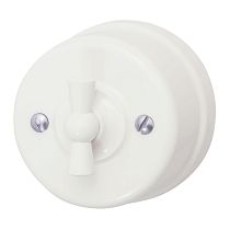 Выключатель двухклавишный,серия "ЛИЗЕТТА",  пластик, цвет Слоновая Кость Bironi