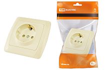 Розетка 2П+З 16А 250В с защ. шт. сл. кость "Онега"  TDM