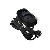 Удлинитель бытовой  Е-202 ПВС 2*0,75 2 гнезда 3м черный UNIVERSAL