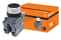 Кнопка с фиксацией MP2-20B в сборе d22мм 1з+1р черная  TDM