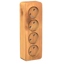 Blanca открытая установка с изолированной пластиной Ясень Розетка 4-ая без заземления 16А Systeme Electric (Schneider Electric)