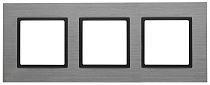 Рамка ЭРА Elegance 14-5203-42 для выключателей и розеток тройная металл титан