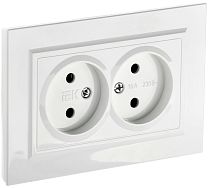 BRITE Розетка 2-местная без заземления без защитных шторок 10А в сборе РС12-2-БрБ белый  IEK