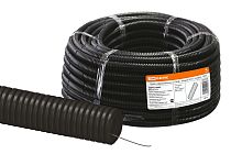 Труба гофрированная ПНД d 63 с зондом (15 м) легкая черная  TDM