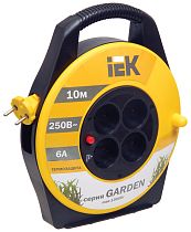 Удлинитель на катушке 4х10м без заземления 6А IP20 УК10 "Garden" с термозащ. 2х0.75  IEK