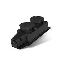 Колодка двухместная однофазная с заглушками с заземлением каучук 16А 250В IP44 UNIVERSAL Колодка двухместная однофазная с заглушками с заземлением каучук 16А 250В IP44 UNIVERSAL