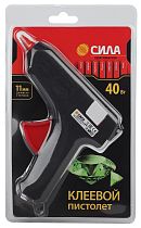 Клеевой термопистолет СИЛА SGG40-01 40Bт под стержень 11мм (в комл.11мм х 7cм 2 шт.) (24/48/384)