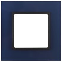 Рамка для выключателей и розеток одиночная ЭРА Elegance 14-5101-29 стекло синий