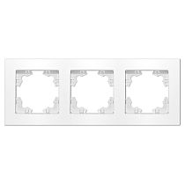 Рамка трехместная горизонтальная UNIVERSAL серия "Афина" белая (еврослот)