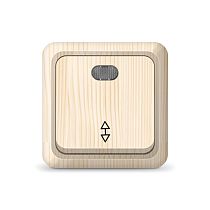 Выключатель проходной одноклавишный с подсветкой Олимп, открытой установки, 10А, 220В, сосна UNIVERSAL