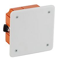 Коробка распаячная IP20 KRP ЭРА 92х92х45мм для полых стен, саморез, пластиковые лапки с крышкой