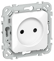 FLITE Розетка без заземления с защитными шторками безвинтовое крепление 10А РСш01-1-ФлБ белый IEK