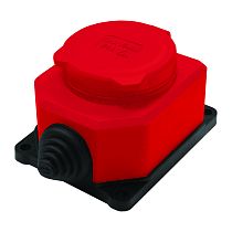 Розетка UNIVERSAL настенная с заглушкой c/з каучук "КОМПАКТ" 16А 250В IP44 красный (еврослот)