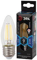 Лампа светодиодная ЭРА F-LED B35-9w-840-E27 филамент свеча нейтральный белый свет