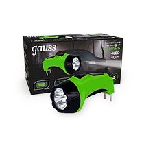 Фонарь ручной Gauss модель GFL104 4LED 40lm  lead acid 350mAh LED 1/12/72