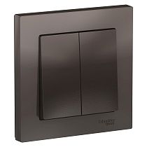 AtlasDesign Мокко Выключатель 2 клавишный сх.5, 10АХ, (в сборе с рамкой) Systeme Electric (Schneider Electric)