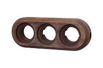 Рамка 3-местная для монтажа с декоративной трубой, бук, цвет Старое дерево Bironi