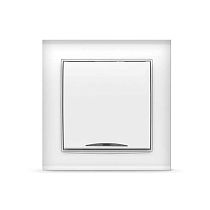 Выключатель одноклавишный с подсветкой Бриллиант, скрытой установки, 10А, 220В, белый UNIVERSAL