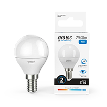 Лампа светодиодная Gauss Elementary Шар 10Вт 750lm 6500K Е14 Лампа светодиодная Gauss Elementary Шар 10Вт 750lm 6500K Е14