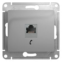 Glossa Алюминий Розетка телефонная RJ11 Systeme Electric (Schneider Electric)