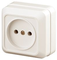 Розетка Intro Quadro 2-201-02 без заземления 2P 16А-250В IP20 ОУ слоновая кость
