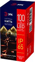 Гирлянда ЭРА ERAPS-NP10 100LED Нить 10 м, теплый свет, бел. мерц., прозрач. ПВХ, 220В, IP65