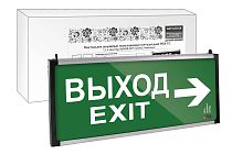 Светильник аварийный эвакуационный светодиодный ССА-02, 1,5 ч, двустор, ВЫХОД-EXIT стрелка, Народный TDM